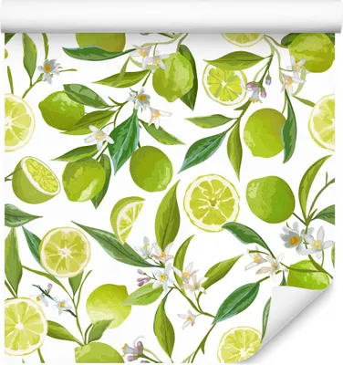 Produktbild von 10m VLIES TAPETE Rolle FRUCHT Limette Blumen Blaetter 3D 6358