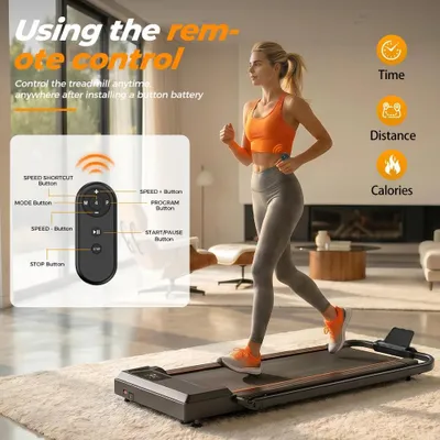 Image de Tapis de course et tapis de marche 2 en 1 - FT50 : tapis de course pliable - Moteur de 2,5 chevaux - Vitesse de 12 km/h - Inclinaison de 12 % - Bluetooth - Amortissant et silencieux - Écran LED