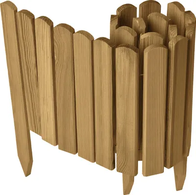 Produktbild von Garronda Beeteinfassung Holz Rollzaun Gartenzaun imprägniert Flexibler Rollborder Rasenkante  Länge: 100 cm (Hellbraun, Höhe: 30 cm)