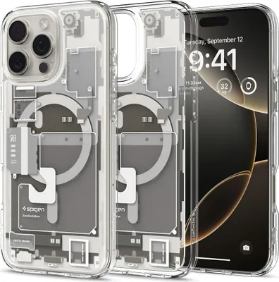 Zdjęcie produktu dla Spigen Ultra Hybrid Zero One (MagFit), Pokrowiec, Apple, iPhone 16 Pro, 16 cm (6.3"), Tytan, Przezroczysty, Biały