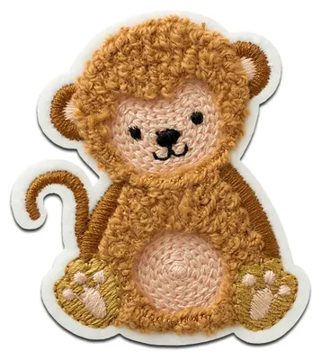 Obrázok produktu pre Mono Quick monkey fluffy chenille animal - záplata, nažehľovačka, nažehľovačka, nášivka, záplaty, na nažehlenie, veľkosť: 6 x 5 cm