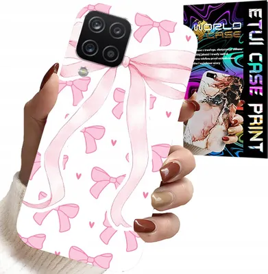 Immagine prodotto di Custodia Per Samsung A12 / M12 - Custodia Con Nastri Rosa E Disegni Di Moda