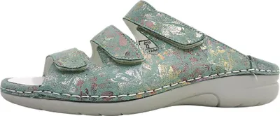 Image de Chaussons d'intérieur pour femmes Waldläufer Gunna, semelle intérieure verte, style décontracté