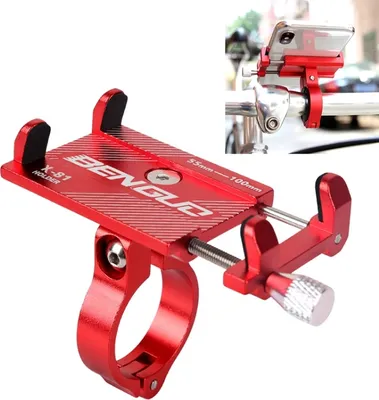 Image de Support de téléphone en alliage d'aluminium pour moto [Rouge]