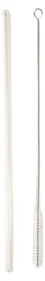 Produktbild von HOMLA ALCOLE Set Strohhalm transparent und Reiniger, 2er-Set, 26 cm