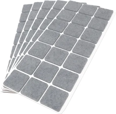 Zdjęcie produktu dla Adsamm® | 105 x samoprzylepne ślizgacze filcowe / szare / 30x30 mm / kwadratowe / filcowe ślizgacze meblowe o grubości 3,5 mm