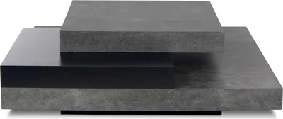 Image de Table basse en ardoise 90X90 Béton et noir, 90 x 90 x 30