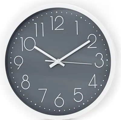 Produktbild von Intirilife Wanduhr in Weiß - Grau mit 30,5 cm Durchmesser - Praktische Zeitanzeige Chronometer stilvoll für jedes Zimmer