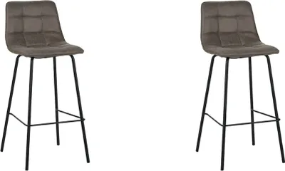 Produktbild von LABEL51 Barhocker Bistro - Taupe - Micro Suede - 2er-Set