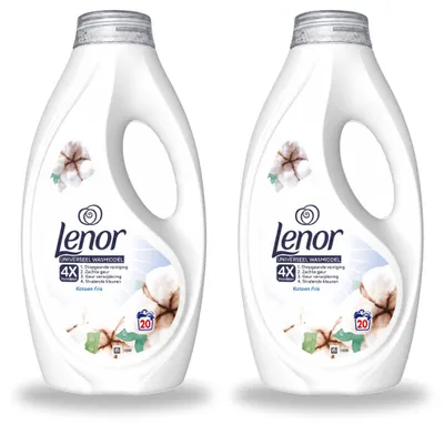Produktbild von 2 x Lenor Flüssigwaschmittel Baumwollfrische - 900 ml - Vorteilspackung - 2 Stücke