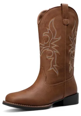 Produktbild von DREAM PAIRS Damen Cowboy Cowgirl Western Stiefel,Bräunen,40