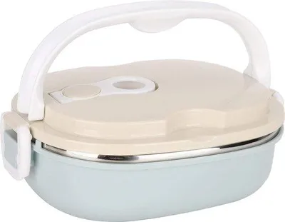 Produktbild von Famanu Thermische Lunchbox Edelstahl Bento-Box mit 1/2/3 tragbaren luftdichten Behältern - 1 Schicht