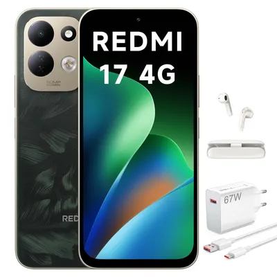 Produktbild von Xiaomi REDMI 17 4G Smartphone 4GB 256GB Grün 6,9 Zoll 7500mAh mit 67W Ladegerät + Bluetooth-Kopfhörer