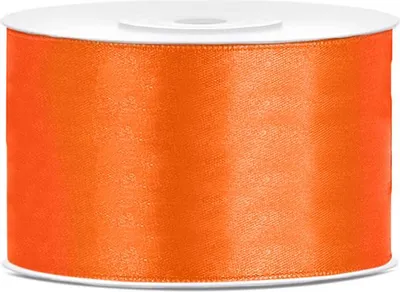 Image de 25m de ruban cadeau satin orange 38mm de large