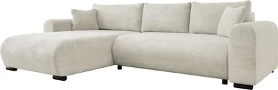 Produktbild von MIRJAN24 Ecksofa Merkos, Wohnzimmer L-Form mit Bettkasten und Schlaffunktion, Holzkonstruktion, Seite universal (Farbe: Lumo 55)