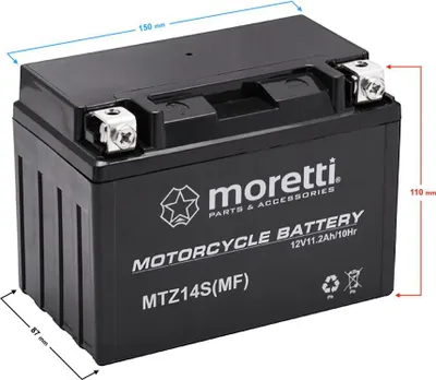 Produktbild von Moretti AGM (Gel) MTZ14S Batterie