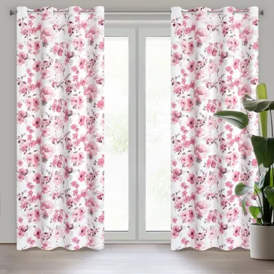 Zdjęcie produktu dla Zasłona CAREN biało-różowa 140x250 cm z oczkami