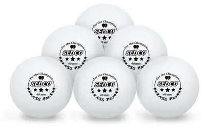 Productafbeelding van Tafeltennisballen Sedco For Champion 3*** Cell Free 6st Wit