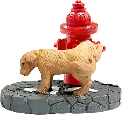 Weihnachtsdorf-Hundefigur aus Harz, 6,3 x 5,3 cm, Dekoration