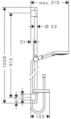 Produktbild von Hansgrohe Brausenset Raindance Select S 120 EcoSmart Unica S Puro 900mm Chrom