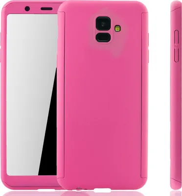Produktbild von Handyhülle Schutzhülle für Samsung Galaxy A6 (2018) Full Case Cover Displayschutz 360 Pink