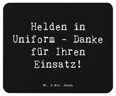 Produktbild von Mr. & Mrs. Panda Mousepad Spruch Polizist Held - Schwarz - Geschenk, Mauspad, Dankeschön, Aufmerksamkeit, Dienst, pc mausunterlage, Mouse Pad, Bedanken, Dankbarkeit