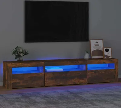 Produktbild von Möbel TV-Schrank mit LED-Leuchten Räuchereiche 195x35x40 cm - TV-Schränke 3152743