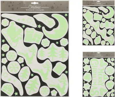Produktbild von Raamstickers Glow in the Dark Kerst