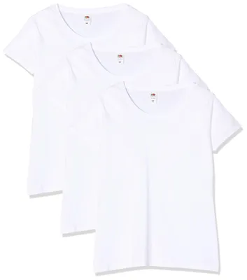 Productafbeelding van Fruit of the Loom Dames T-shirt, model Lady-fit, basic model, 3-pack, wit (White 30)