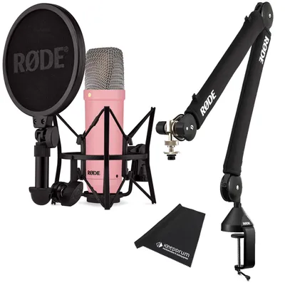 Produktbild von Rode NT1 Signature Pink Studio-Mikrofon Rosa mit PSA-1+ Plus Gelenkarm-Stativ Schwarz