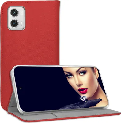 Produktbild von Bookstyle Schutzhülle Klapphülle Schutztasche Etui Cover für Motorola Moto G73 5G (6.5'') - Rot