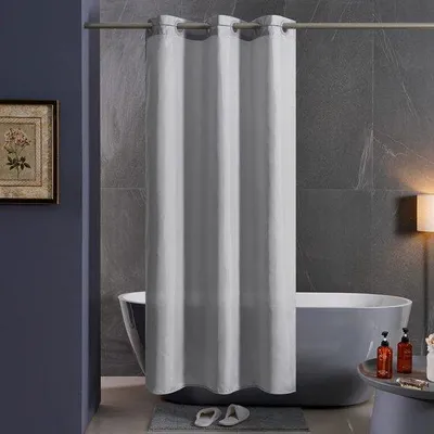 Produktbild von Famanu Duschvorhang Anti-Schimmel Polyester Wasserabweisend - Grau 120x210cm