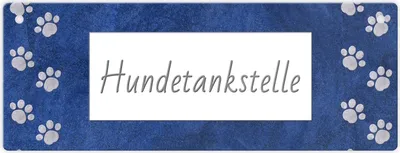 Produktbild von Hundetankstelle Metallschild mit Pfoten für Hundebesitzer Hunde-Freunde