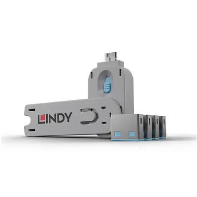 Produktbild von USB Typ A Port Schlüssel mit 4 Schlössern (Code Blau)
