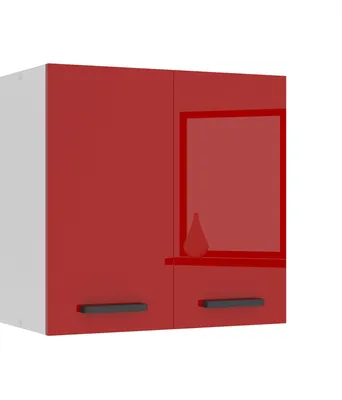 Produktbild von Belini Hängeschrank Küche, Küchenschränke SG2. Breite 60 cm. Oberschrank mit 2 Türen, Küchenhängeschränke, Wandschrank Hängend, Rot Hochglanz