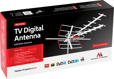 Obrázek produktu pro Televizní systém Maclean MCTV-855A Full HD standardní pozemní venkovní směrová anténa DVB-T/T2 H.265 HEVC