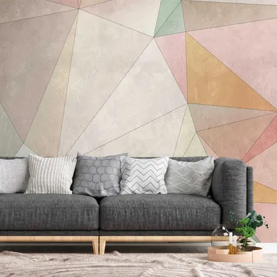 Obrázek produktu pro Profhome 382861-GU Netkaná tapeta Geometrická béžová růžová žlutá zelená 3,71 m x 2,8 m