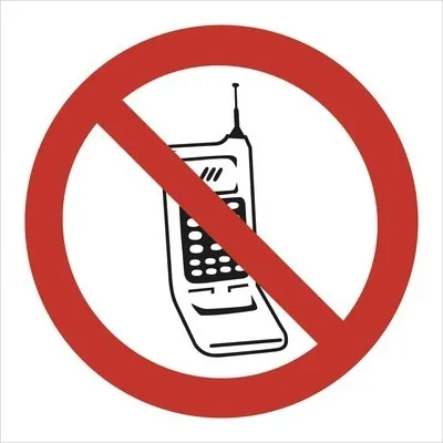 Obrázek produktu pro Walteco Zákaz používání mobilních telefonů 90x90mm, samolepka