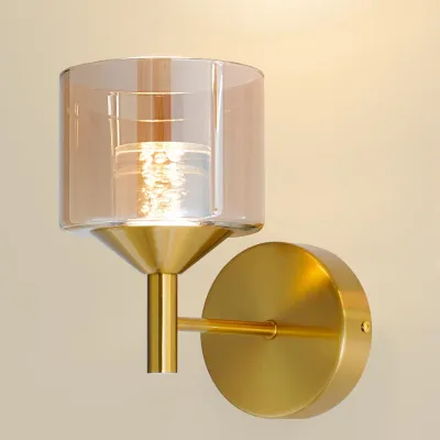 Glas-Wandleuchte, Vintage, industriell, kupferfarben, 1 Stück