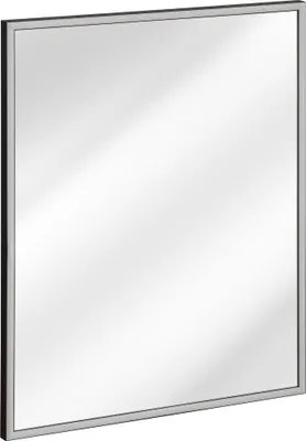 Productafbeelding van FURNLUX Wandspiegel Lustro, grijs, spiegel en grafiet, 68 cm / Hoofdkleur: grijs / Afmetingen: 68 x 83 x 3 cm