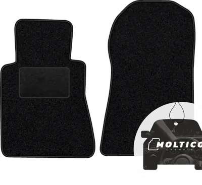 Produktbild von moto-MOLTICO Vorne Fußmatten Auto Velours Autoteppiche Schwarz Automatten Set 2-teilig passend für Mercedes-Benz C-Klasse W201 1982-1993