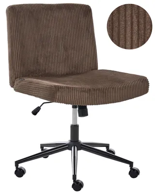 Produktbild von BELIANI Schreibtischstuhl Dunkelbraun Cord Gepolstert Drehbar Höhenverstellbar mit Wippfunktion ohne Armlehnen Moderner Bürostuhl Drehstuhl Homeoffice