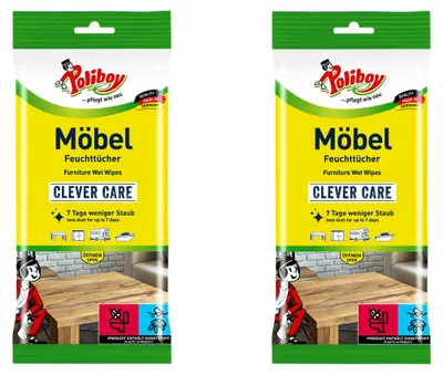 Produktbild von Poliboy Reinigungstücher Möbel Staubmeister 2er Set - Inhalt 48 Stück, Reinigung Pflege