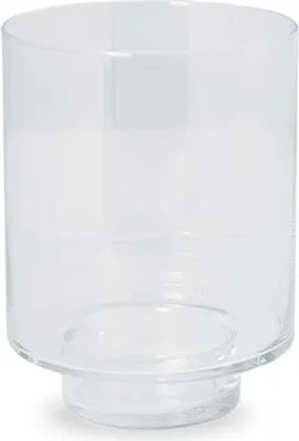 A clear studio shot of a glass vase.