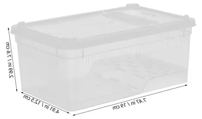 Produktbild von Transparente Kunststoff-Terrariumbox mit Belüftungslöchern für Reptilienzucht und Transportbehälter für Eidechsen und Spinnen
