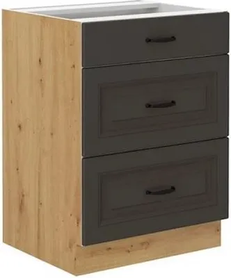 Obrázek produktu pro Spodní šuplíková kuchyňská skříňka 60 cm FRYZIA - dub artisan / grafitová