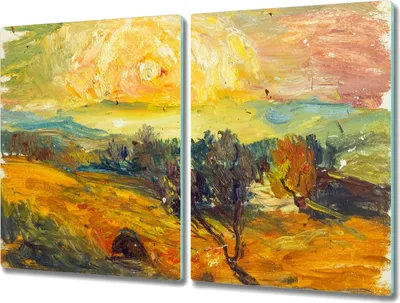 Produktbild von Coloray Hackbrett Küchenbrett Kochplattenabdeckung Schneidebrett Herdabdeckplatte 2x40x52 cm - Sonnenuntergang