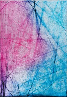 An abstract pattern of lines in pink and blue.