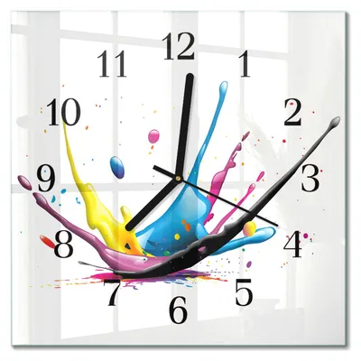 Immagine prodotto di Orologio da parete Tulup Glasuhr, orologio da cucina, vetro vero, 30x30 cm, design moderno e decorativo, silenzioso, con lancette nere - colore