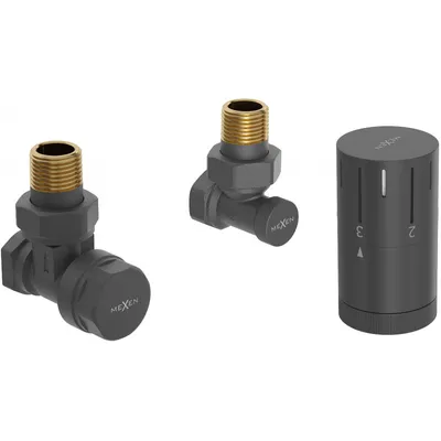 Zdjęcie produktu dla Mexen G05 zestaw termostatyczny kątowy, antracyt - W901-958-66